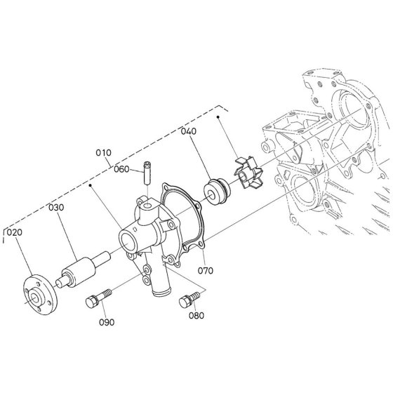 Water Pump Assembly for Kubota D902-E4B Engine