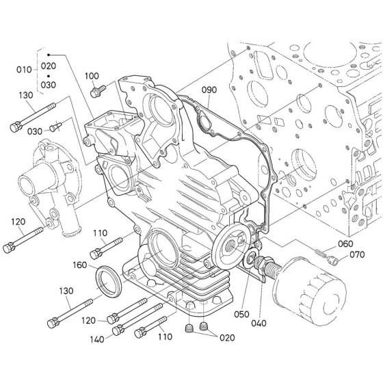 Gear Case Assembly for Kubota D902-E4B Engine