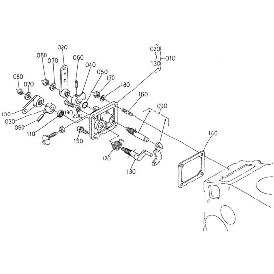 Speed Control Plate Assembly for Kubota D905-E2BG Engine