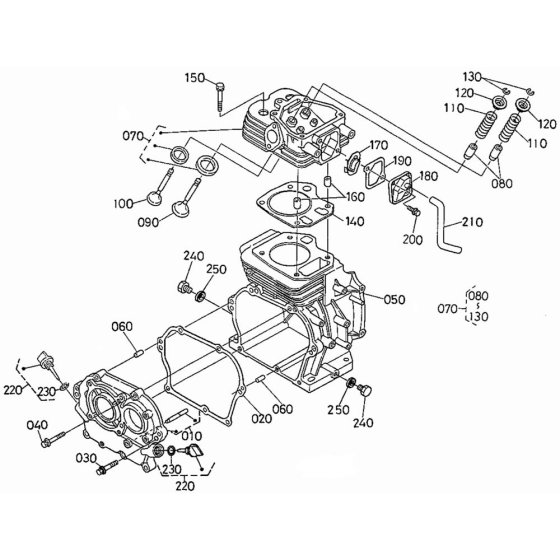 Crankcase Assembly for Kubota GH170 Engine