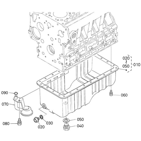 Oil Pan Assembly for Kubota V1505-E3B Engine