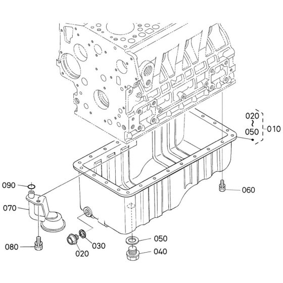 Oil Pan Assembly for Kubota V1505-E4B Engine