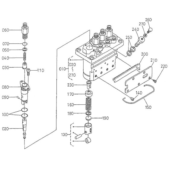 Injection Pump Assembly for Kubota V1505-T-B Engine