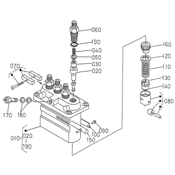 Injection Pump Assembly for Kubota V2203-EB Engine