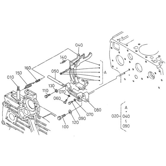 Governor Assembly for Kubota V2203-EB Engine