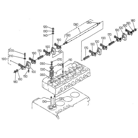 Rocker Arm Assembly for Kubota V2203-EB Engine