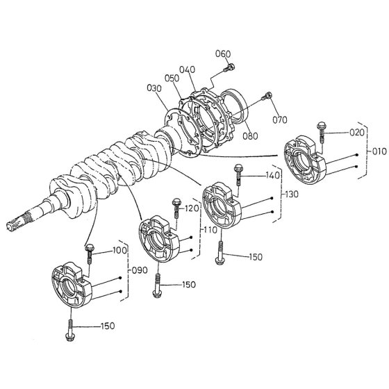 Main Bearing Case Assembly for Kubota V2203-EB Engine