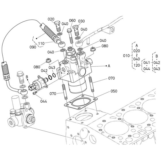 Injection Pump Assembly for Kubota V2403-CR-E5B Engine