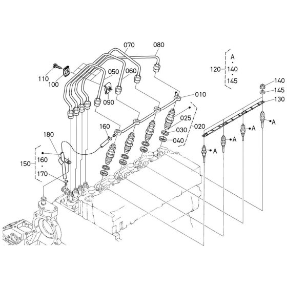 Nozzle Holder Assembly for Kubota V2403-M-E3B Engine