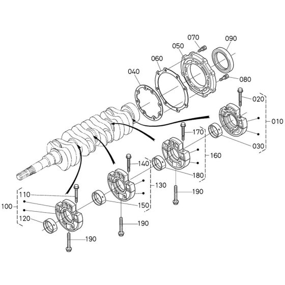 Main Bearing Case Assembly for Kubota V2403-M-E3B Engine