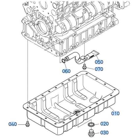 Oil Pan Assembly for Kubota V2607-CR-T-E5 Engine