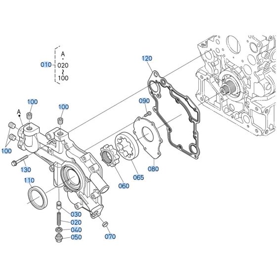Front Cover Assembly for Kubota V2607-CR-T-E5 Engine