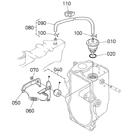 Actuator Assembly for Kubota V3300-T-E2B Engine