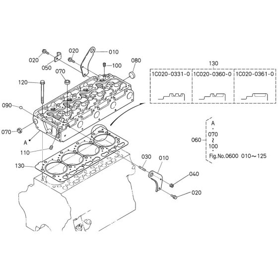 Cylinder Head Assembly for Kubota V3300-T-E2B Engine