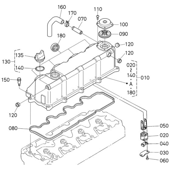 Head Cover Assembly for Kubota V3300DI-E2B Engine