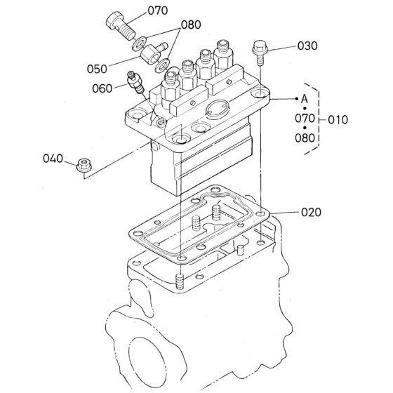 Injection Pump Assembly for Kubota V3300DI-E2B Engine