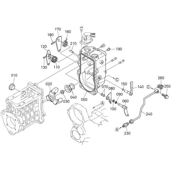 Governor Assembly for Kubota V3600-E3B Engine
