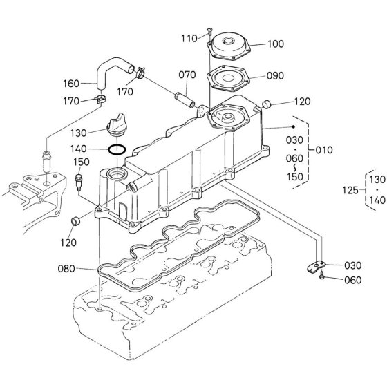 Head Cover Assembly for Kubota V3600-E3B Engine