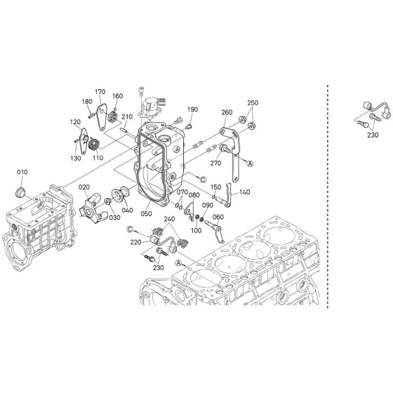 Governor Assembly for Kubota V3600-T-E3CB Engine