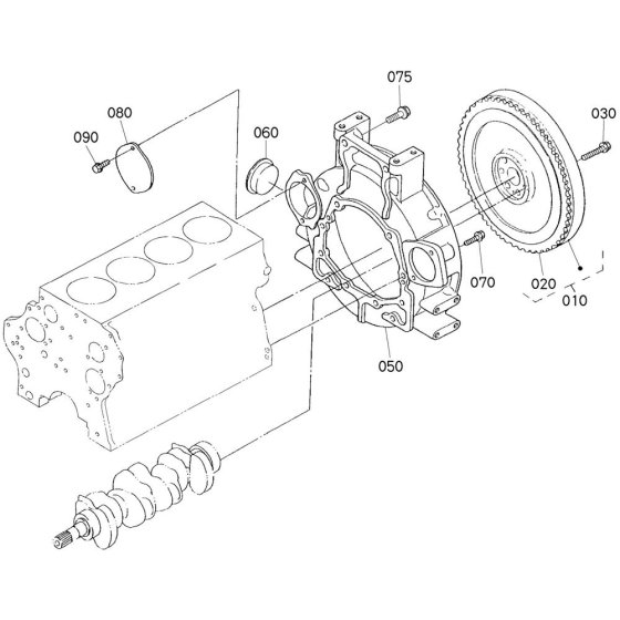 Flywheel Assembly for Kubota V3600-T-E3CB Engine