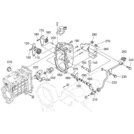 Governor Assembly for Kubota V3800DI-T-E3B Engine
