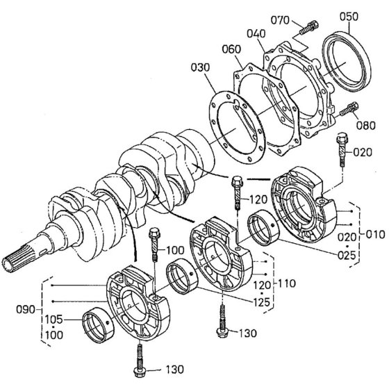 Main Bearing Case Assembly for Kubota WG750-E Engine