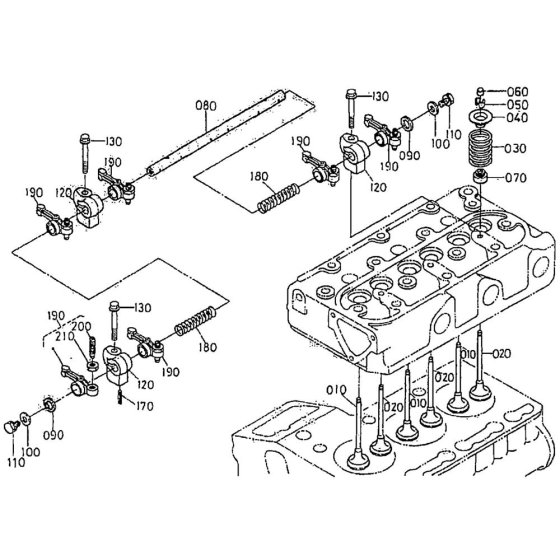 Rocker Arm Assembly for Kubota WG972-GL-E3 Engine