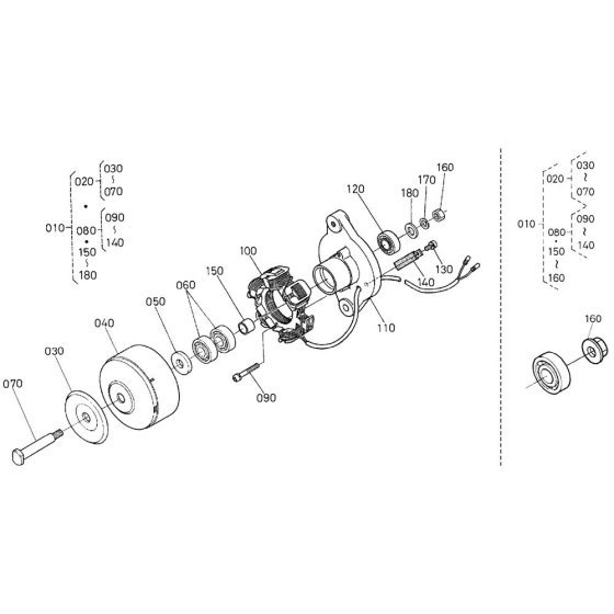Dynamo Assembly for Kubota Z482-E2B Engine