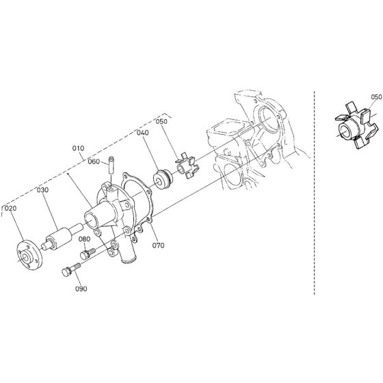 Water Pump Assembly for Kubota Z482-E2B Engine