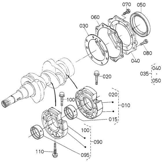 Main Bearing Case Assembly for Kubota Z482-E2B Engine