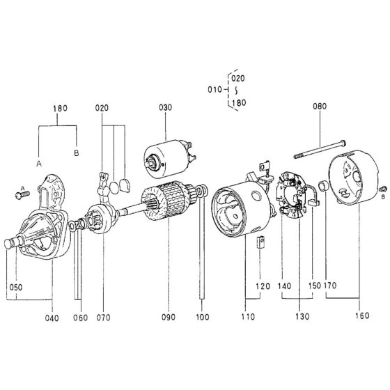 Starter Assembly for Kubota Z482-EB Engine