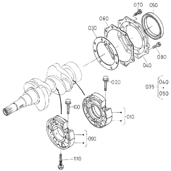 Main Bearing Case Assembly for Kubota Z482-EB Engine