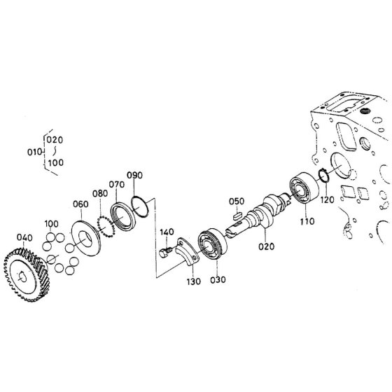 Fuel Camshaft Assembly for Kubota Z482-EB Engine