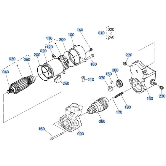 Starter Assembly for Kubota ZD1011 Zero-Turn Mower