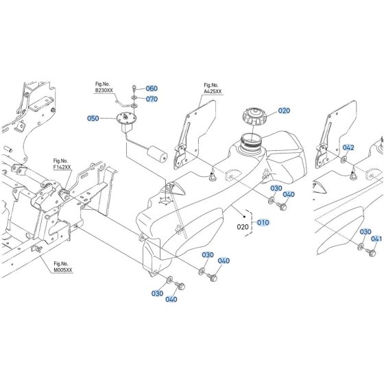 Fuel Tank Assembly for Kubota ZD1011 Zero-Turn Mower