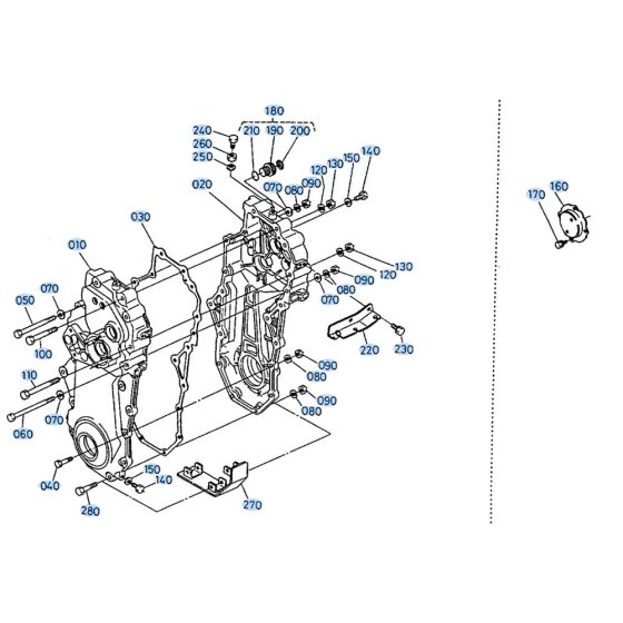 Transmission Case Assembly for Kubota AD70 Tiller