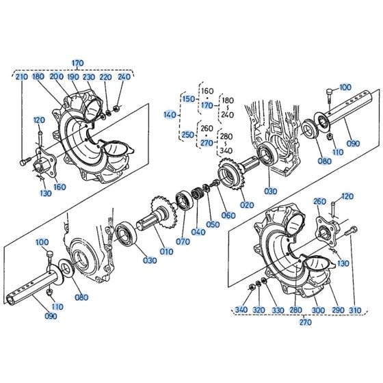 Axle Assembly for Kubota AD70 Tiller