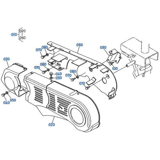 Belt Cover Assembly for Kubota AD70 Tiller