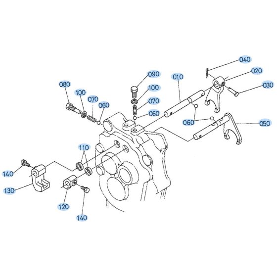 Fork Shaft Assembly for Kubota AT55 Tiller