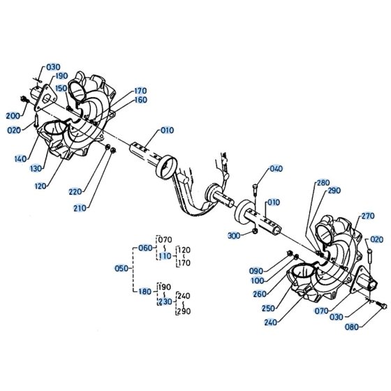 Axle, Wheel Assembly for Kubota AT60 Tiller