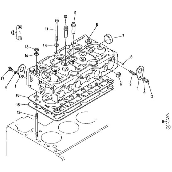 Cylinder Head Assembly for Kubota D750-BC Engine
