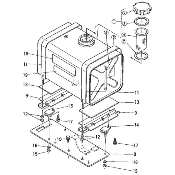 Fuel Tank Assembly for Kubota D750-BC Engine