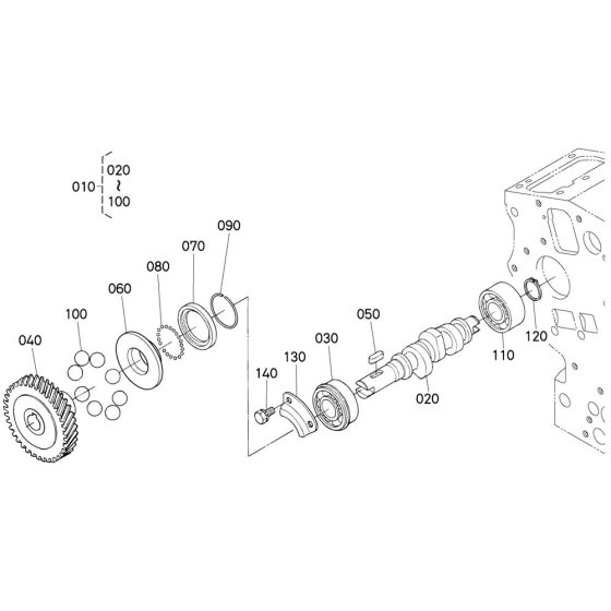 Fuel Camshaft Assembly for Kubota D902-E2B Engine