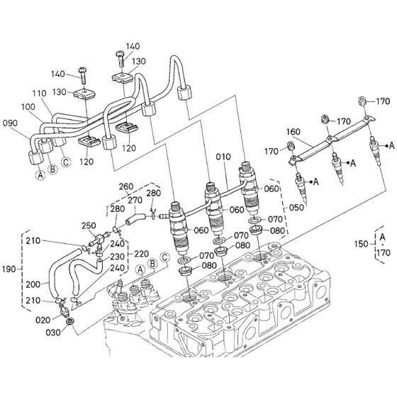 Nozzle Holder Assembly for Kubota D902-E2B Engine