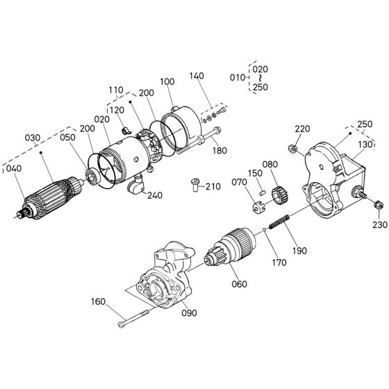 Starter Assembly for Kubota D902-E2B Engine