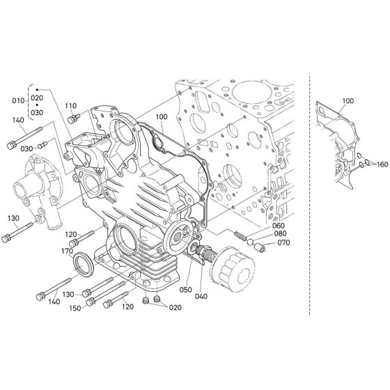 Gear Case Assembly for Kubota D902-E2B Engine
