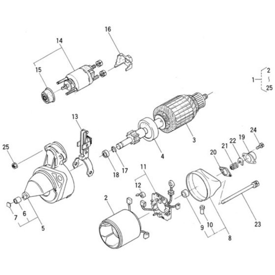 Starter Assembly for Kubota D950-BBS Engine