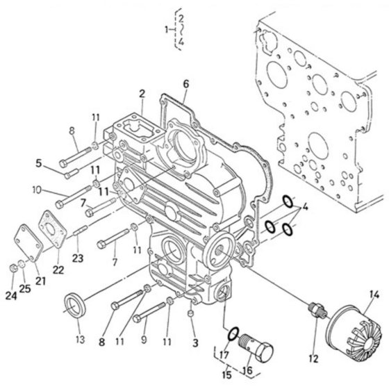 Gear Case Assembly for Kubota D950-BBS Engine