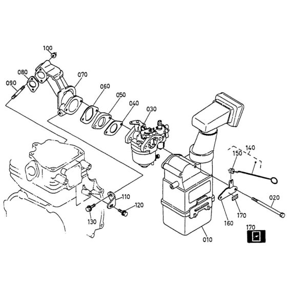 Air Cleaner Assembly for Kubota GH130 Engine