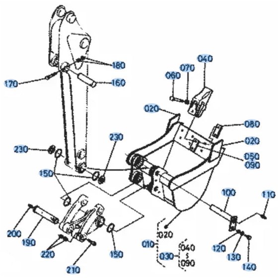 Bucket Assembly for Kubota KH101 Mini Excavator